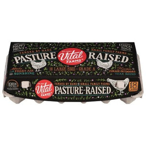 Vital Farms 18 ct Pasture Raised Large Grade A Eggs 10/18 CT [UNFI #2193225] [ebt]