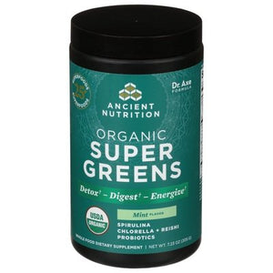 Ancient Nutrition Super Greens Organic Mint Flavor 7.23 OZ [UNFI #2936888] T