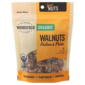 Woodstock Walnuts Organic Halves & Pieces 8/5.5 OZ [UNFI #1081942] [ebt]