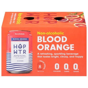 Hop Wtr Sparkling Hop Water Blood Orange Non-Alcoholic 4/6/12 OZ [UNFI #2821767] [ebt] T