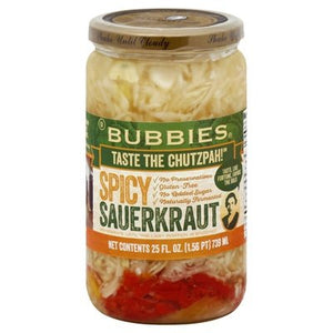 Bubbies Sauerkraut Spicy 6/25 OZ [UNFI #2637882] [ebt]