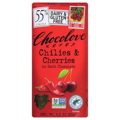 Chocolove Chilies & Cherries In Dark Chocolate 12/3.2 OZ [UNFI #695312] [ebt] T