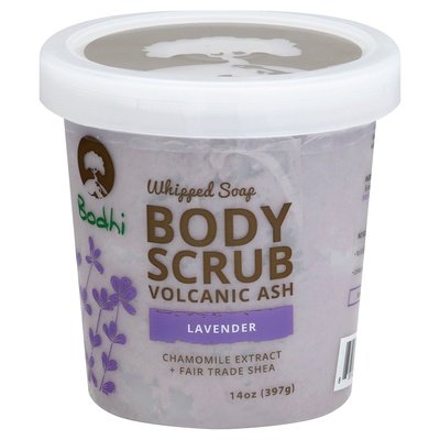 Bodhi Body Scrub Volcanic Ash Lavender Whipped Soap 14 OZ [UNFI #2250058] T