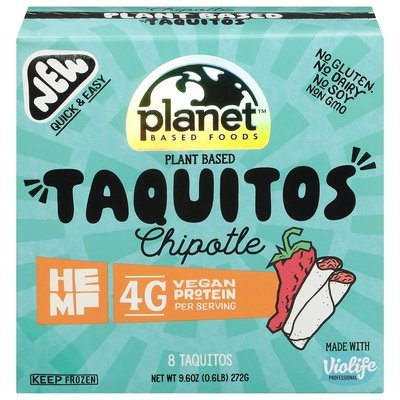 Planet Based Foods Hemp Taquito Chipotle 8/9.6 OZ [UNFI  #3001062]