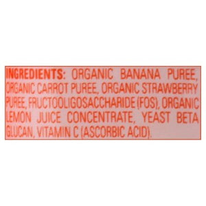 Happy Tot Fruit & Veggie Blend Organic Bananas Carrots & Strawberries 4 Tots & Tykes 16/4 OZ [UNFI #2532760] [ebt]