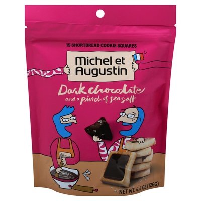 Michel Et Augustin Cookie Squares Shortbread Dark Chocolate And A Pinch Of Salt 6/4.4 OZ [UNFI #2398121] [ebt]