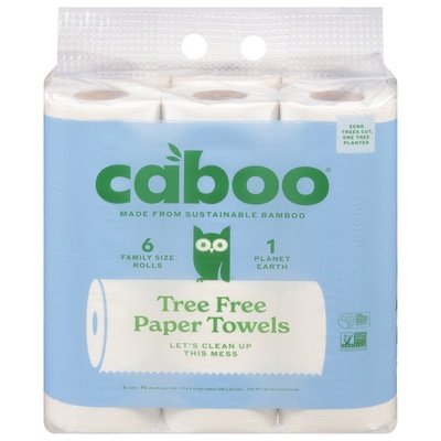 Caboo Paper Towels Tree Free Family Size 4/6 PACK [UNFI #2793982] T