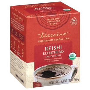 Teeccino Herbal Tea Mushroom Reishi Eleuthero French Roast Tea Bags 6/10 BAG [UNFI #2658557] [ebt]