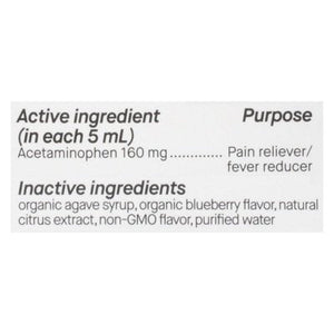 Genexa Pain & Fever Kids Flavored with Organic Blueberries 4 OZ [UNFI #3017548] T