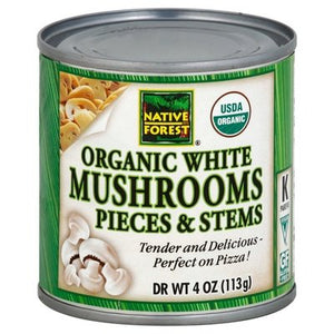 Native Forest Mushrooms Organic White Pieces & Stems 12/4 OZ [UNFI #269936] [ebt]