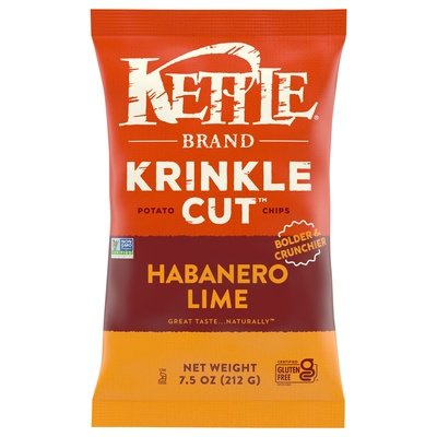 Kettle Brand Potato Chips Habanero Lime 12/7.5 OZ [UNFI #2895324] [ebt]