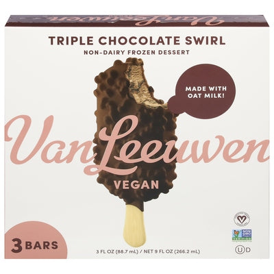 Van Leeuwen Ice Cream Frozen Dessert Non-Dairy Triple Chocolate Swirl 8/9 OZ  [UNFI #3040334]