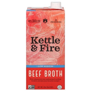 Kettle & Fire Beef Broth Low Sodium 6/32 OZ [UNFI #2728269] [ebt]