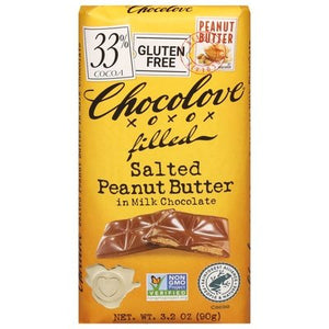 Chocolove Milk Chocolate Salted Peanut Butter 33% Cocoa 10/3.2 OZ [UNFI #2666600] [ebt] T