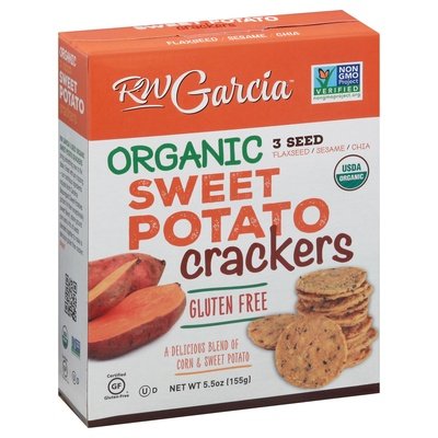R W Garcia Crackers Gluten Free Organic Sweet Potato 3 Seed 6/5.5 OZ [UNFI #2469658] [ebt]