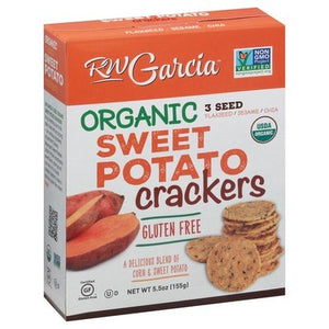 R W Garcia Crackers Gluten Free Organic Sweet Potato 3 Seed 6/5.5 OZ [UNFI #2469658] [ebt]