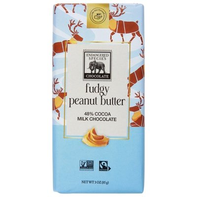 Endangered Species Chocolate Milk Chocolate Fudgy Peanut Butter 48% Cocoa 12/3 OZ [UNFI #2794048] [ebt] T