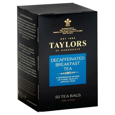 Taylors Of Harrogate Tea Breakfast Decaffeinated 6/50 Bag [UNFI #0703322] [ebt]