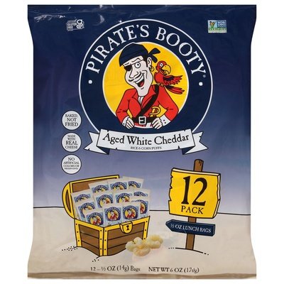 Pirates Booty Rice & Corn Puffs Aged White Cheddar 12 Pack 12/12/.5Z [UNFI #2902567] [ebt]