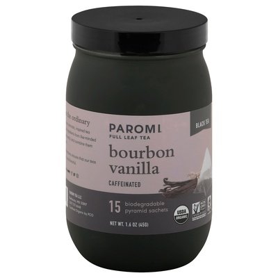 Paromi Tea Black Tea Bourbon Vanilla Caffeinated Pyramid Sachets 6/15 CT [UNFI #2149466] [ebt]