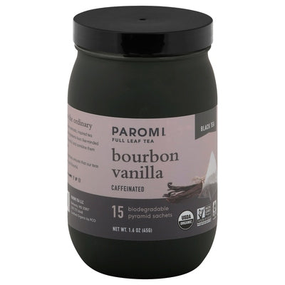 Paromi Tea Black Tea Bourbon Vanilla Caffeinated Pyramid Sachets 6/15 CT [UNFI #2993491] [ebt]