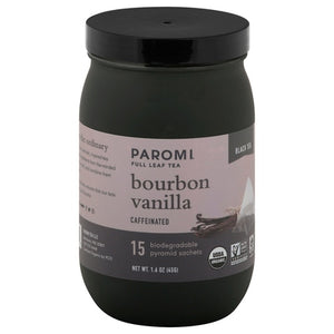 Paromi Tea Black Tea Bourbon Vanilla Caffeinated Pyramid Sachets 6/15 CT [UNFI #2993491] [ebt]