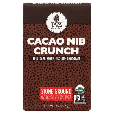 Taza Chocolate Dark Chocolate Stone Ground Organic Cacao Nib Crunch 10/2.5 OZ [UNFI #1689553] [ebt] T