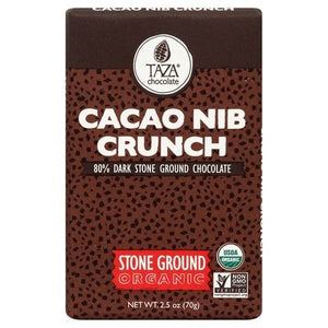 Taza Chocolate Dark Chocolate Stone Ground Organic Cacao Nib Crunch 10/2.5 OZ [UNFI #1689553] [ebt] T