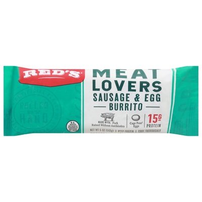 Reds All Natural Burrito Breakfast Meat Lovers 12/5 OZ [UNFI  #2678191]