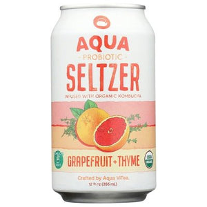 Aqua Seltzer Seltzer Probiotic Grapefruit + Thyme 12/12 OZ [UNFI #2924413] [ebt] T