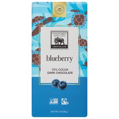 Endangered Species Chocolate Dark Chocolate Blueberry 72% Cocoa 12/3 OZ [UNFI #105791] [ebt] T