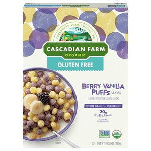 Cascadian Farm Cereal Berry Vanilla Puffs 12/10.25 OZ [UNFI #1630433] [ebt]