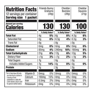 Annies Homegrown Baked Crackers & Graham Snacks Organic Bunny Grahams Friends/Cheddar Bunnies/Cheddar Squares Snack Variety Pack 6/12 CT [UNFI #2199073] [ebt]
