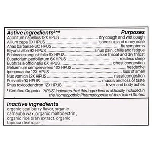 Genexa Flu Fix Homeopathic Non-Drowsy Acai Berry Chewable Tablets 60 TAB [UNFI #1960947] T
