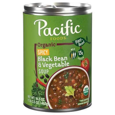 Pacific Foods Soup Organic Black Bean & Vegetable Spicy 12/16.3 OZ [UNFI #2854388] [ebt]
