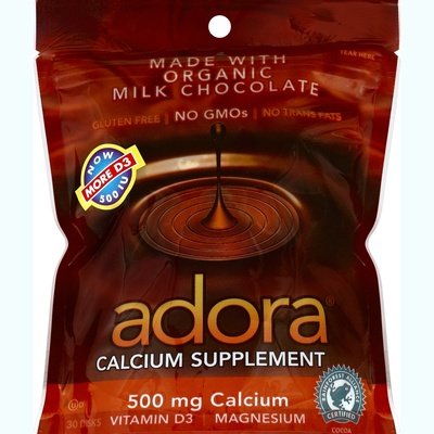 Adora Calcium 500 mg Disks Milk Chocolate 30 CT [UNFI #2518421] T