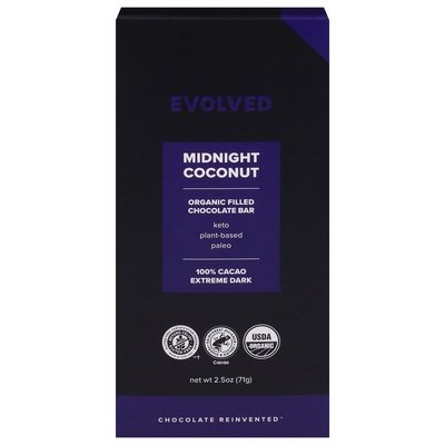 Evolved Chocolate Bar Organic Filled Midnight Coconut 8/2.5 OZ [UNFI #2028462] [ebt] T