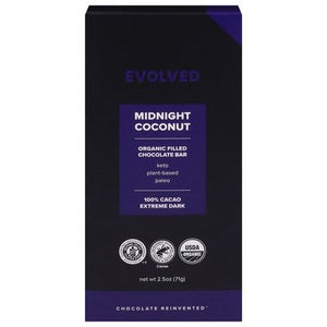 Evolved Chocolate Bar Organic Filled Midnight Coconut 8/2.5 OZ [UNFI #2028462] [ebt] T