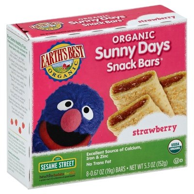 Earths Best Snack Bars Organic Strawberry Sunny Days 6/4.69 OZ [UNFI #2798106] [ebt]