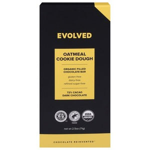 Evolved Chocolate Bar Organic Filled Oatmeal Cookie Dough 8/2.5 OZ [UNFI #2521599] [ebt] T