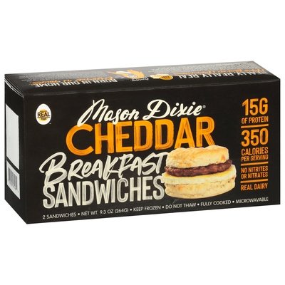 Mason Dixie Biscuit 2Pk Cheddar Breakfast Sndwich 10/9.3 OZ [UNFI  #2768810]