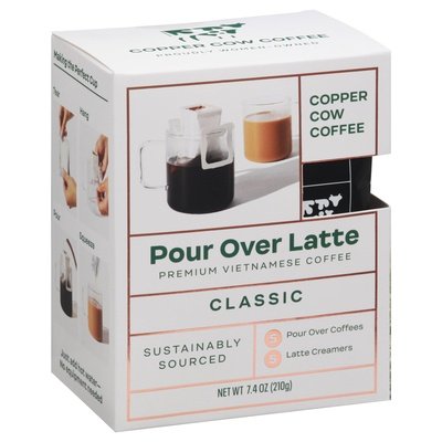 Copper Cow Coffee Vietnamese Coffee Premium Pour Over Latte Classic 6/7.4 OZ [UNFI #2775856] [ebt]