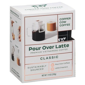 Copper Cow Coffee Vietnamese Coffee Premium Pour Over Latte Classic 6/7.4 OZ [UNFI #2775856] [ebt]