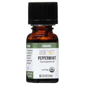Aura Cacia Pure Essential Oil Organic Peppermint Cooling 1/.25 OZ [UNFI #325258] T