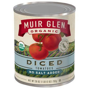 Muir Glen Tomatoes No Salt Added Diced 12/28 OZ [UNFI #2146181] [ebt]