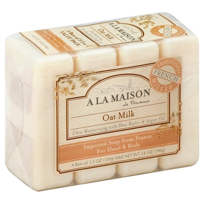A La Maison Soap for Hand & Body Oat Milk Value Pack 1/4/3.5 Z [UNFI #1015700] T