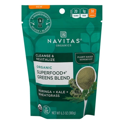 Navitas Organics Superfood + Greens Blend Organic Moringa + Kale + Wheatgrass 6/6.3 OZ [UNFI #2551851] T