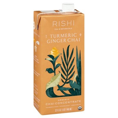 Rishi Tea Chai Concentrate Organic Turmeric Ginger 12/32 OZ [UNFI #1837228] [ebt]
