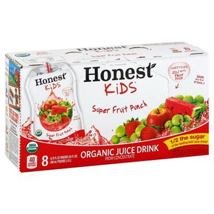 Honest Kids Juice Drink Organic Super Fruit Punch 4/8/6.75FZ [UNFI #1189232] [ebt]