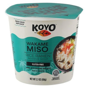 Koyo Noodle Soup Rice Ramen Wakame Miso 6/2.1 OZ [UNFI #2817559] [ebt]